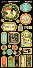 Graphic 45 TYPOGRAPHY Words Phrases Dream Create Inspire Tags Accents Chipboard