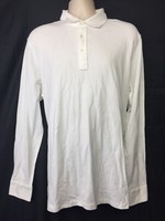 Polo by Ralph Lauren White Cotton Blend Long Sleeve Polo Shirt Size XL VTG +Q-2