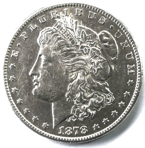 1878 S $1 Morgan Silver One Dollar US Coin San Francisco Funky Feathers AU