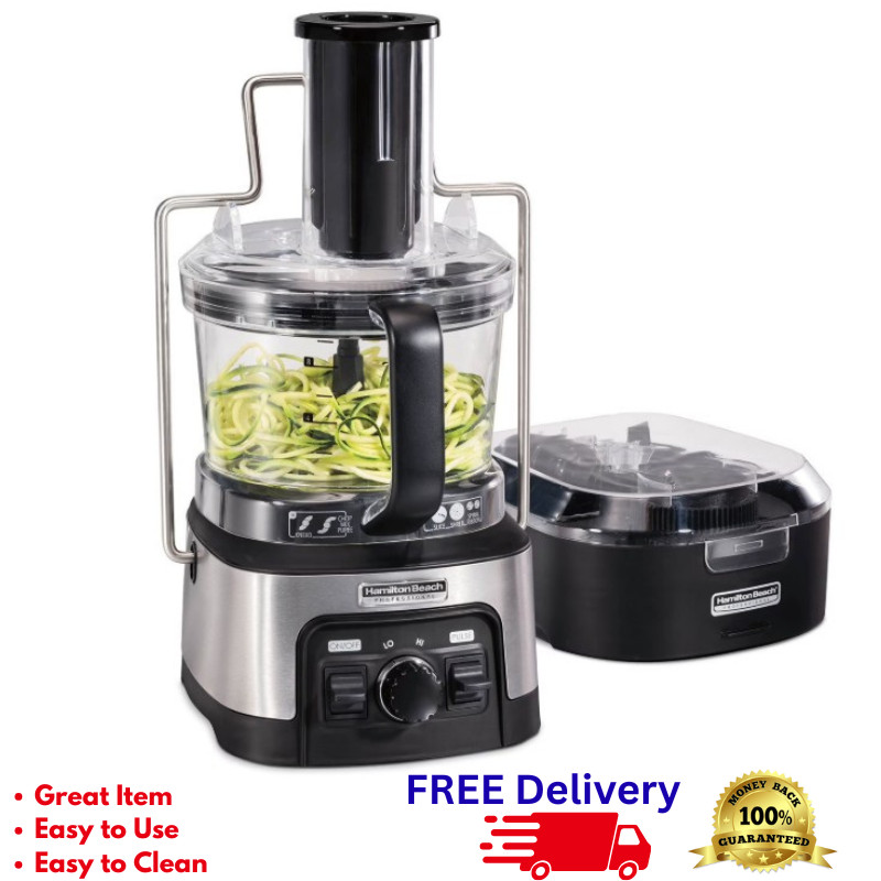 Hamilton Beach 12-Cup Food Processor with Spiralizer Stack &