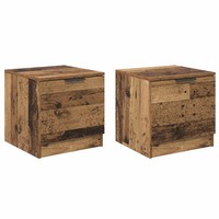 Bettschrank 2Er Set Altholz 40X39X40 Cm Holzwerkstoff Nachttisch