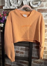 Aerie OFFLINE Oversized Cropped Crewneck Sweatshirt-Orange Hydrate-Small-PTP22