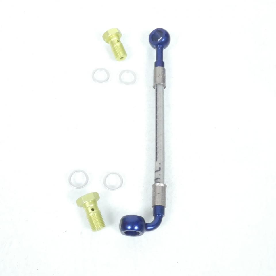 Durite de frein type aviation inox pour moto avec banjos droit et 90°