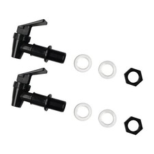 2 Pcs Replacement Cooler Faucet, Reusable Spigot Spout 8 Piece Set, Black