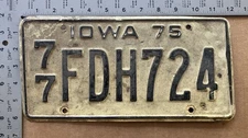 1975 Iowa license plate 77 FDH724 Polk Ford Chevy Dodge 20702