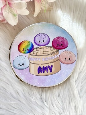 Personalisierter Squishy Glitzer Knödel Spielzeug Virus Tortenaufleger. Beliebigen Namen hinzufügen.