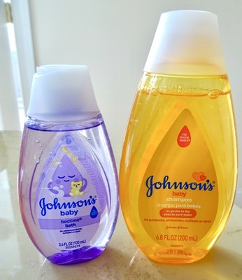 JOHNSON'S Bedtime Baby Bath 3.4 fl oz & JOHNSON'S Baby Shampoo 6.8 fl oz