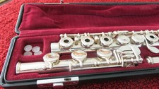 Yamaha YFL-481 H/LPGP Sterling Silver Flute Gold Lip B-Foot Japan serviced