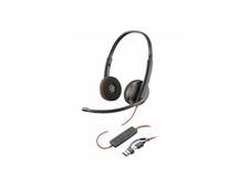 Poly Blackwire 3220 Stereo USB-C Black Headset  USB-C/A Adapter Bulk - Stereo