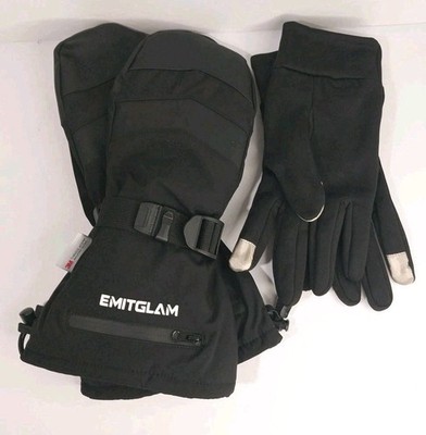 XL Ski Gloves & Mittens - Waterproof, 3M Insulated, Touchscreen,  2 Pair Set