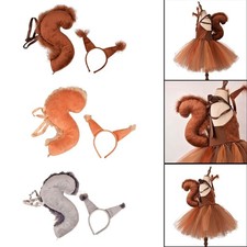 Animal Tail Costume Kit Cosplay Headwear Photo Props Plush Headband for Role