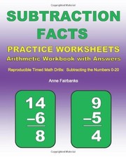 Subtraction Facts Practice Worksheets Arithmetic Workbook with An