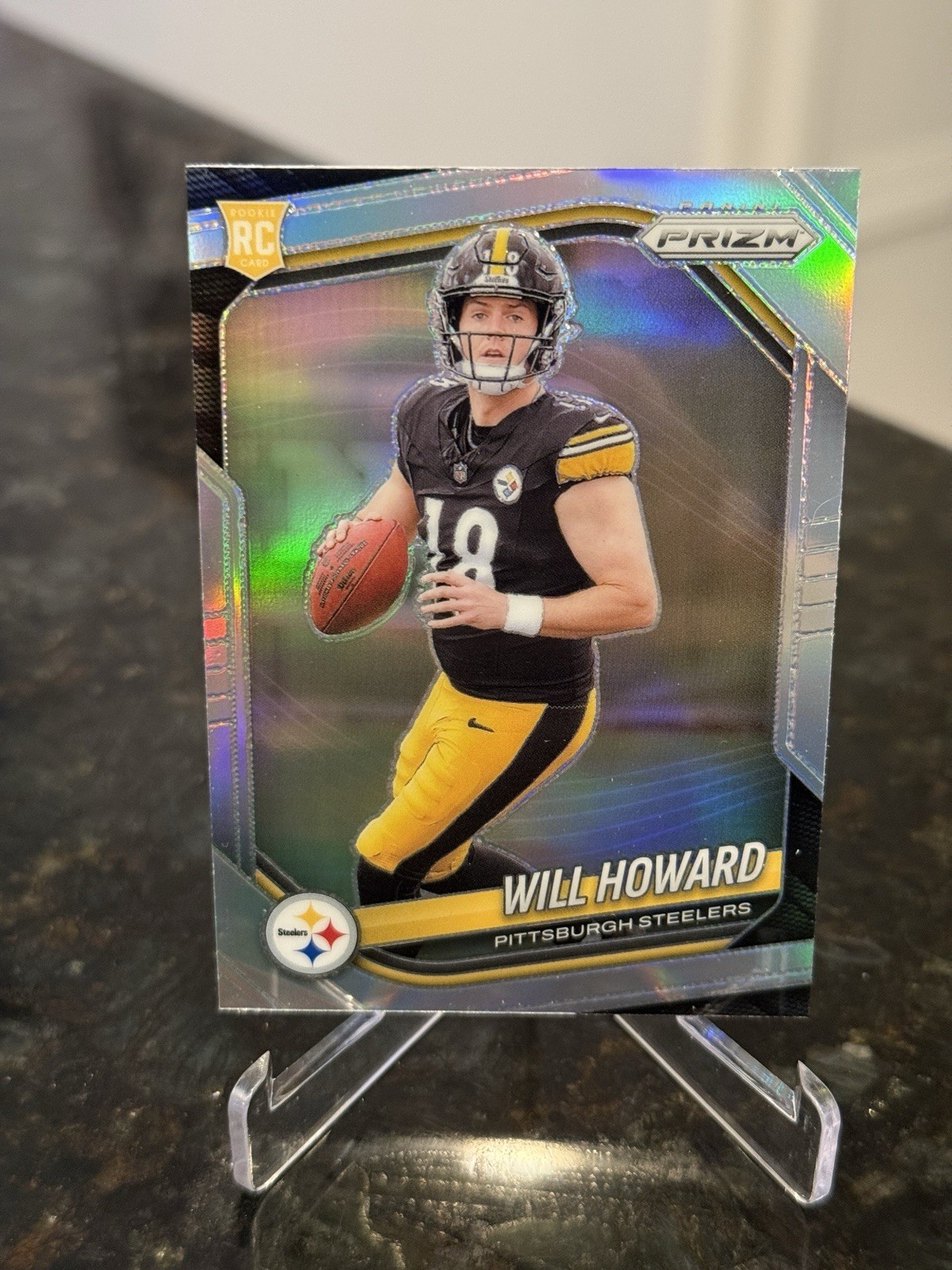 2025 Panini Prizm Football Will Howard Silver Prizm Rookie Card RC Steelers