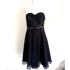 Y2K dress prom party baby doll fairy black sequins embroidery whimsygoth women M