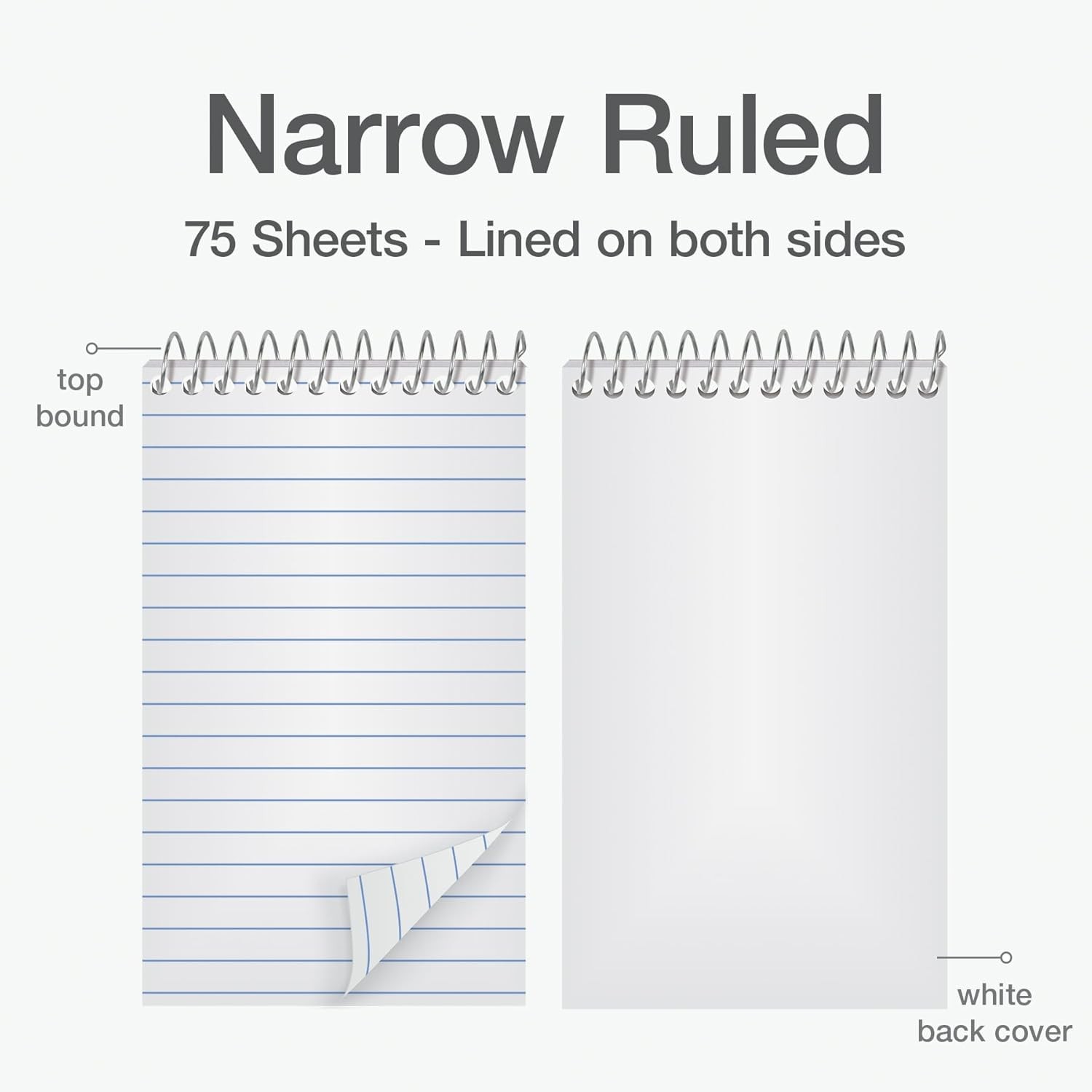 Oxford Spiral Memo Pads, Top Wire Bound, 3 x 5 Inch Pocket Notepad, College Rule