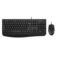 Wired Keyboard and Mouse Combo, Full-Sized Ergonomic Computer Keyboard with P...