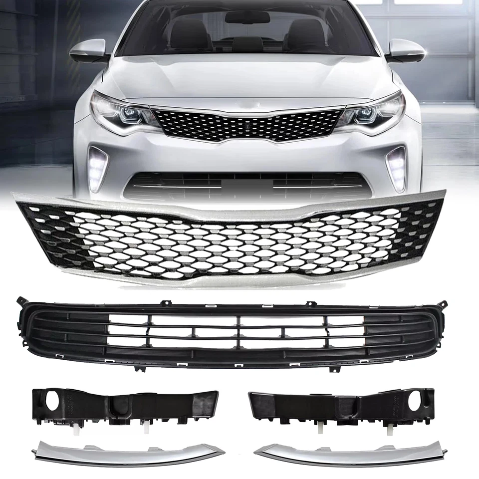 Soporte de parachoques moldura parrilla superior e inferior delantera para Kia Optima 2016-2018 Foto 2 de 4