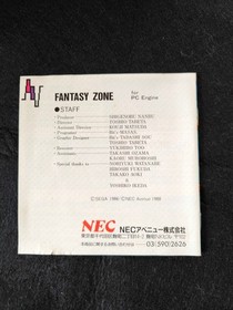 Fantasy Zone PC Engine HuCard with Manual Japan Version used