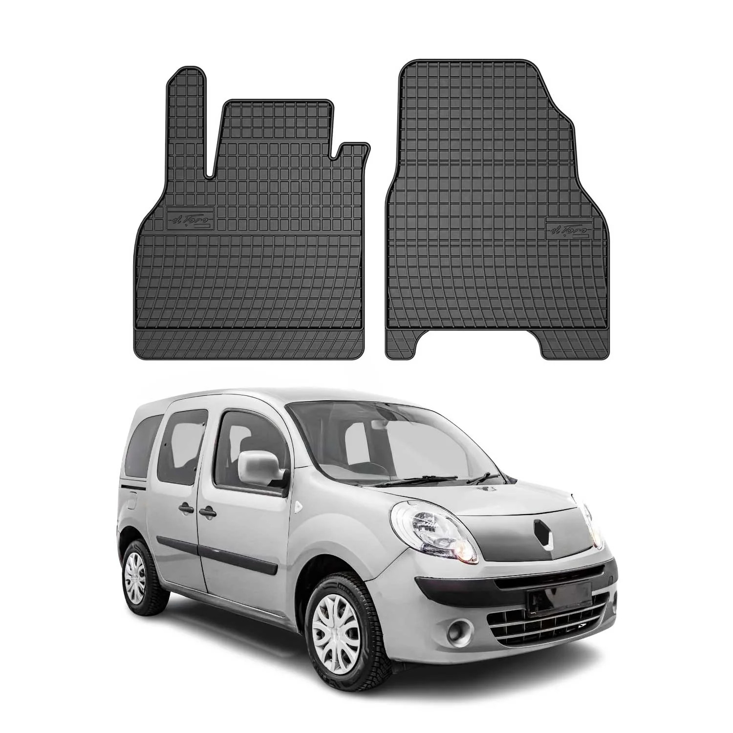 Tapis de sol OMAC en caoutchouc robuste et durable pour habitacle de Renault Kangoo II