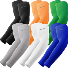 6 Pairs Arm Sleeves, UPF 50 Cooling UV Sun Protection Sports Compression Sleeves