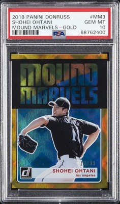 2018 PANINI DONRUSS MOUND MARVELS GOLD #MM3 SHOHEI OHTANI 13/99 PSA 10