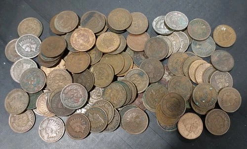 100 All INDIAN HEAD Crappy Pennies Huge BULK Lot - UNSEARCHED - Low Grade Coins