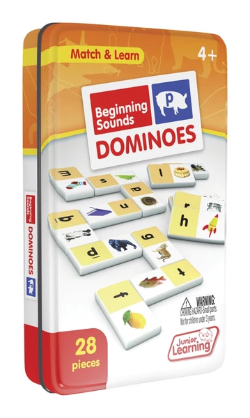 Junior Learning Beginning Sound Dominoes Educational Action Games, Multi (JL492)