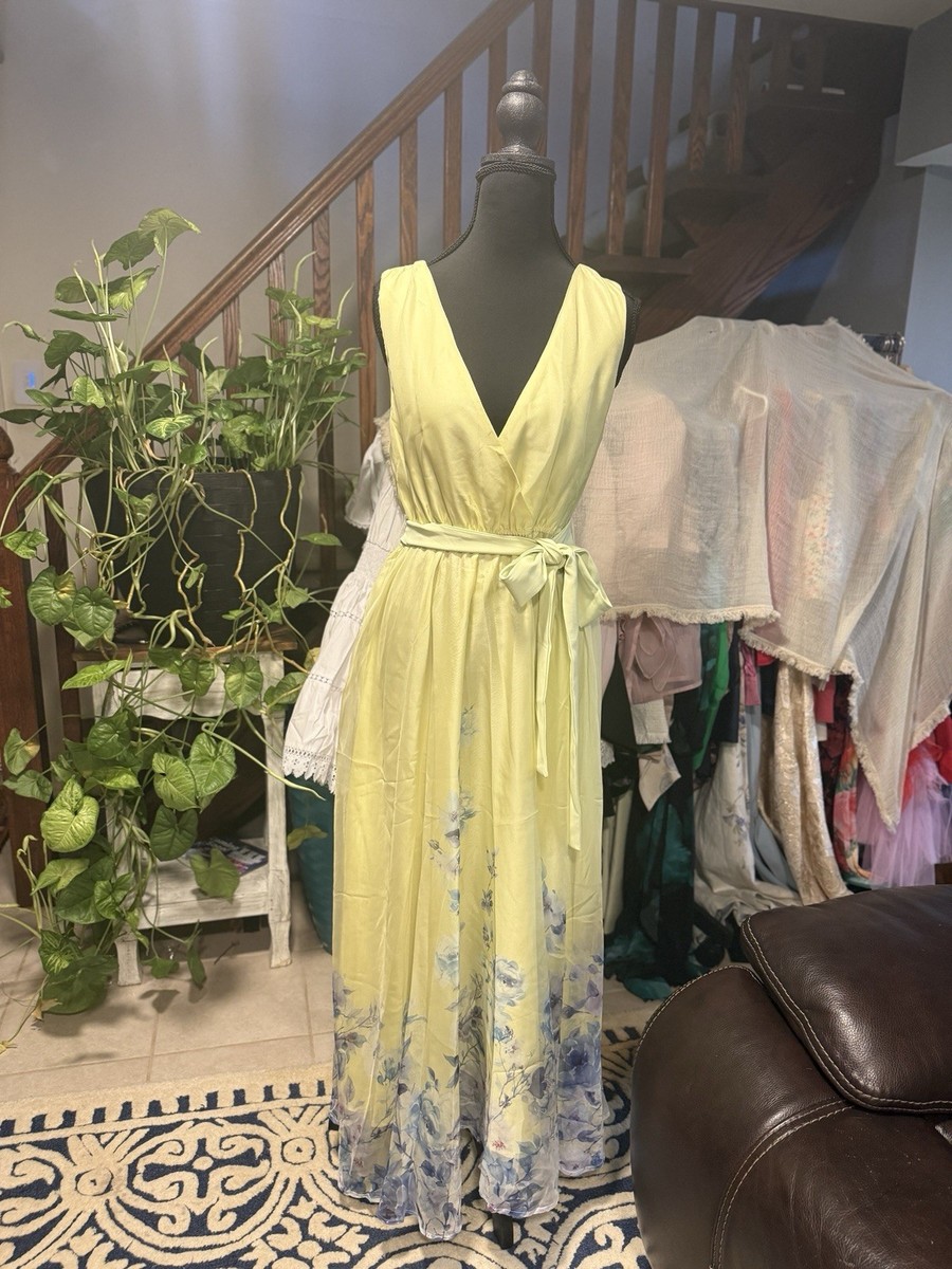 Soft Yellow Floral Maxi Dress | V-Neck | Tie Waist | Lightweight Summer Dress Soft Yellow Floral Maxi Dress | V-Neck | Tie Waist | Lightweight Summer Dress