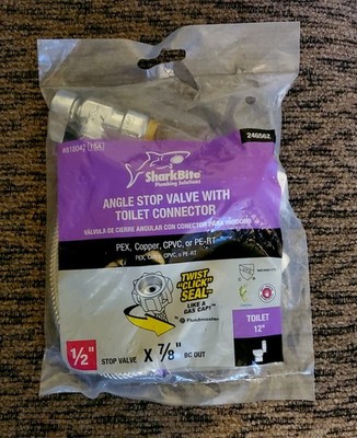 1 pk SharkBite Click Seal 1/2'' C x 7/8'' BC x 12'' L Toilet Connector 24656Z