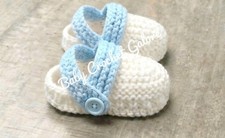 Handknitted Baby Crocs. 0-3 Months.