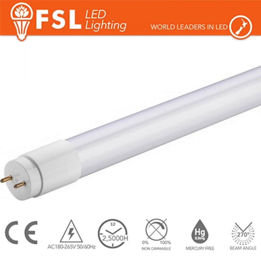 Tubo LED T8 Vetro 14W 1200LM 6500K 90cm Luce Fredda Risparmio Energetico