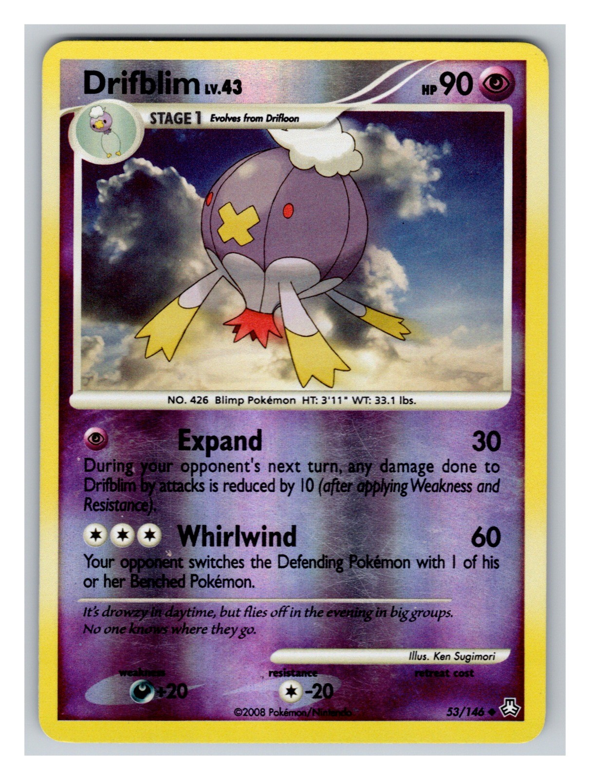Drifblim 53/146 LP Pokemon Cards Legends Awakened Reverse Holo Rare