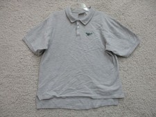 VINTAGE Reebok Polo Shirt Large Adult Gray Classic Fit Cotton Casual Logo Mens L