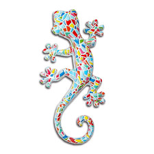 Resin Gecko Wall Art Garden Ornament Lizard Figurine Outdoor Home Decor