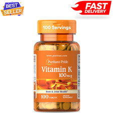 Premium Vitamin K 100Mcg, Dietary Supplement for Bone, Joint, and Blood Clotting