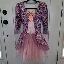 Revolution Girls Purple Long Sleeve Sequin Tutu Dance Dress Size SA