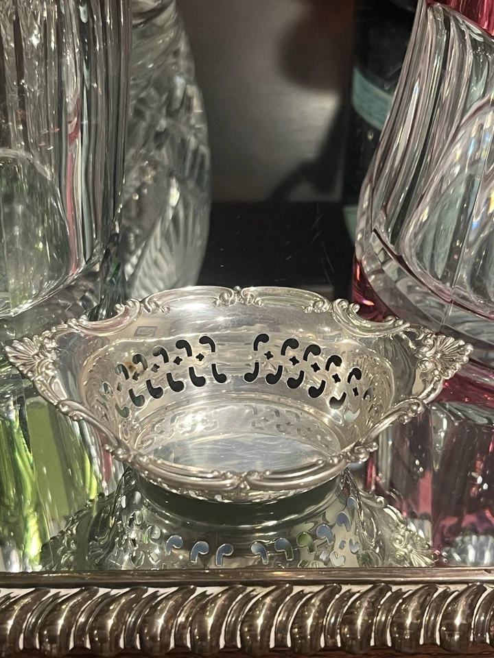 Antique Gorham STERLING Silver A4780 925 ENGRAVED Silver Nut Bowl Dish - Image 2 of 4