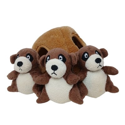 Zippy Paws Burrow Interactive Plush Squeaky Hide & Seek Dog Toy W/3 Meerkats D32