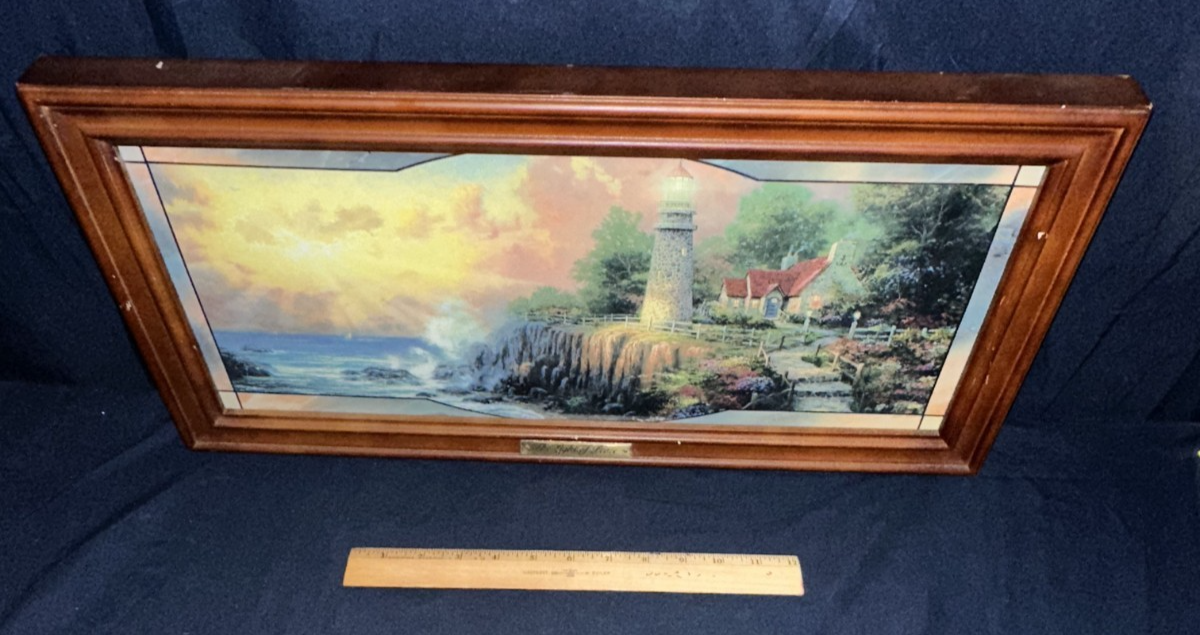 THOMAS KINKADE THE LIGHT OF PEACE ART STAINED GLASS PANORAMA 23