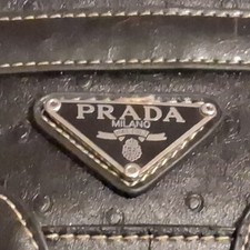PRADA Milano Women s Black Solid Logo Theme Wallet with Logo Accents
