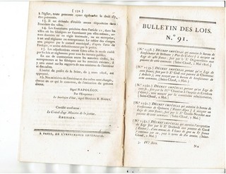 Révolution Napoléon 1er Empire : loi 1806 Nièvre Lyon canal Rhin Université ente