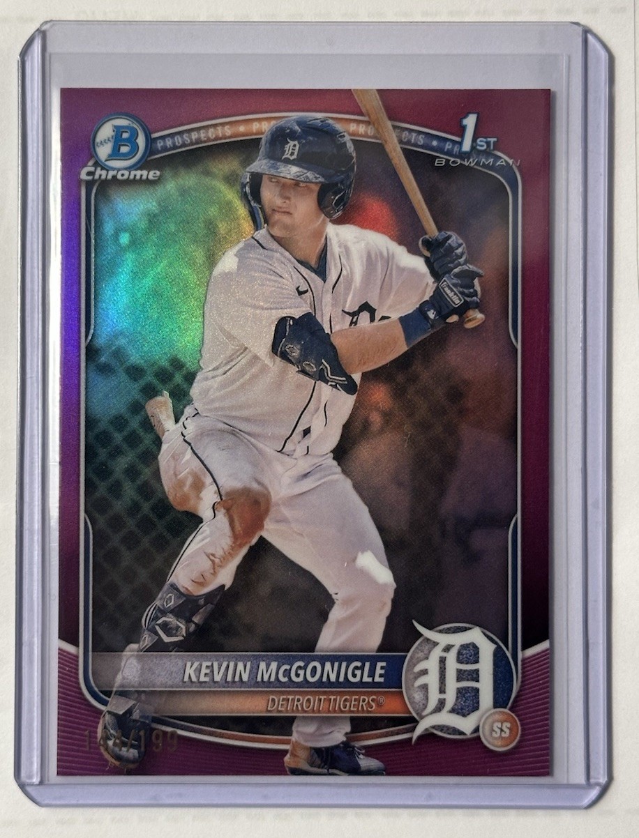 2025 Bowman Chrome KEVIN MCGONIGLE Fuchsia Refractor /199 1st #BCP-79 Tigers