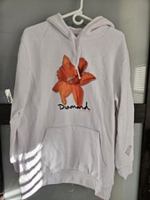 Diamond Supply Co. Men's OG Logo Pullover Fleece Hoodie Sweatshirt Gray Blue