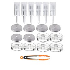 6 Set Fermentation Kit for Wide Mouth Mason Jar, 6 Stainless Steel Fermenting...