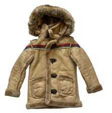 RARE Jordan Craig Joe Faux Leather Shearling Coat Faux Fur in Latte Kids 7