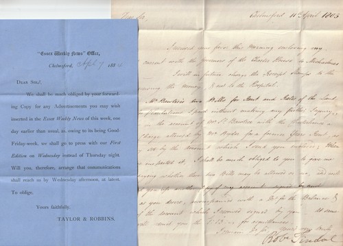 1805/84 CHELMSFORD PMK BRIEF ROBERT TINDAL & ESSEX WÖCHENTLICHE NACHRICHTEN KLEINES RUNDSCHREIBEN - Bild 3 von 3