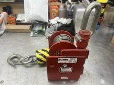 Thern 465 Spur Gear Manual Hand Crane Winch 750LB Capacity With Cable & Hook