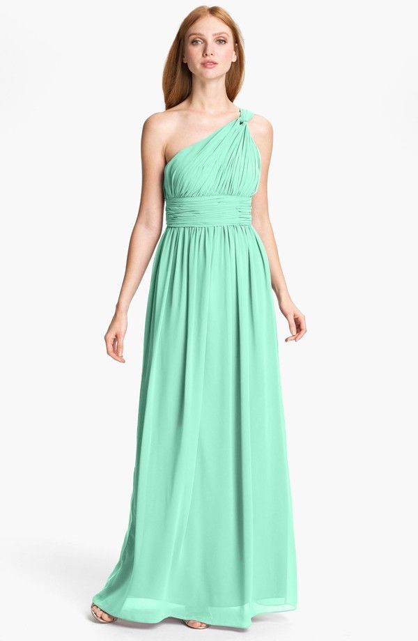 donna morgan one shoulder dress Donna Morgan Ruched One Shoulder Chiffon Gown Size 22W NWOT
