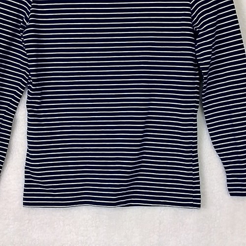 Carters Girls Tee 10/12 Navy Blue White Stripe Cold Shoulder Long Sleeve T-Shirt - Picture 9 of 11