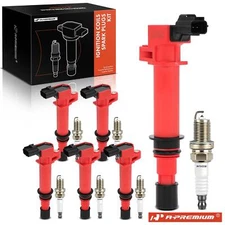 6x Red Ignition Coil & 6x Double Iridium Spark Plug Kits for Jeep Dodge Durango